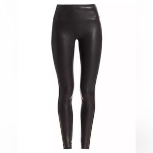 Spanx black faux leather leggings xs
